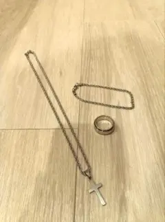 新品 シンプル ネックレス＆ブレスレット＆リング 3点セット