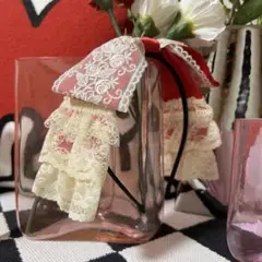 handmade カチューシャ アリス　赤　可愛い　レース　ロリータ　原宿　地雷