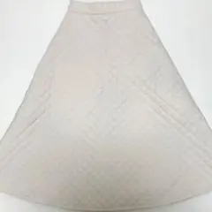 関西ファッション連合 ベージュ キルティング フレアスカート