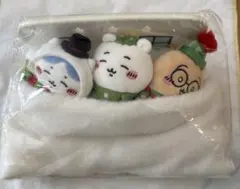 【タグ付】ちいかわハッピーホリデーなおやすみベッドと繋がるマスコットセット