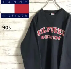 【激レア】トミージーンズ☆刺繍ビッグロゴ　ブラック　スウェット　トレーナー