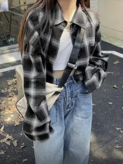 チェックシャツ オーバーサイズ シャツ