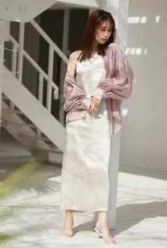 SNIDEL サテン キャミソールワンピース アイボリー 　0サイズ