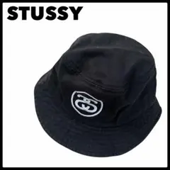STUSSY バケットハット ロゴ刺繍 黒 ステューシー ブラック a2のサムネイル