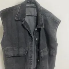 ノースリーブデニムジャケット L