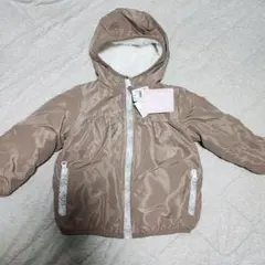 新品タグ付きキャメル フリース裏地 フード付きアウター