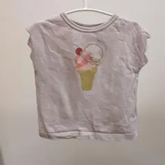 BEAMS:mini アイスクリームTシャツ 薄いピンク