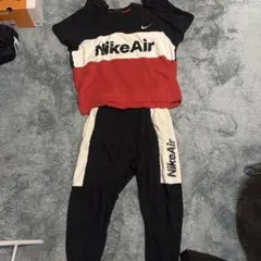 NikeAir ジャージ上下セット 赤黒サイズ上XL下M