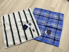 未使用⭐︎ポロタオルハンカチセット（ストライプ・チェック）2枚セット