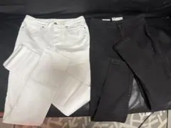 GU ホワイト ブラック デニムパンツ 2点セット