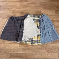 チェック柄スカート 2着