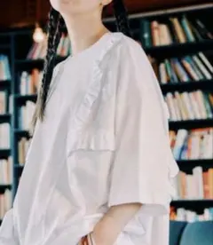 ニコアンド モードノームコア 2WAY天竺フリルプルオーバー ホワイト Lサイズ