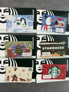 スタバ♪スターバックスカード♪クリスマス 6枚セット♪ホリデー スノーマン