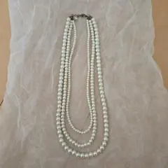 3連パールネックレス ホワイト