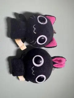 キーホルダー　マスコット　ぬいぐるみ　うさぎ　ねこ　黒　ピーナッツクラブ