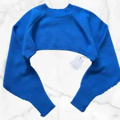 【新品タグ付】GRL ショート丈ニットトップス ブルー [k8958a] ボレロ