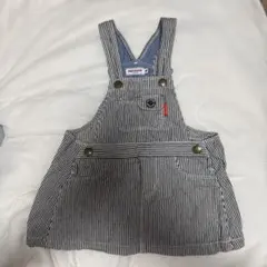 MIKI HOUSE ジャンバースカート M ストライプ