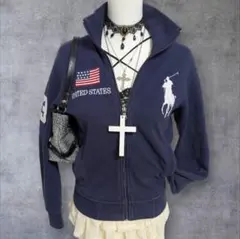y2k ラルフローレン ポニー ジップ 平成ギャル　グランジ　USA 刺繍