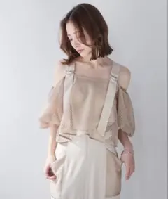LADYMADE メッシュバルーンスリーブキャミトップスのサムネイル