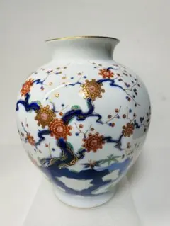 陶磁器 花瓶 壺 染付 葡萄文様 金彩 陶磁器 花瓶 壺 染付 葡萄文様 金彩 | Mercari