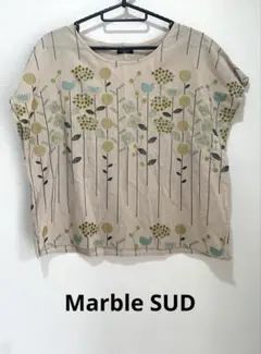 marble SUD マーブルシュッド 花刺繍ストライプブラウス ベージュのサムネイル