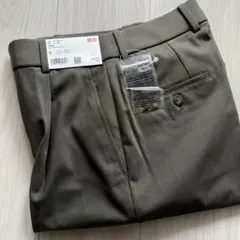 UNIQLO タックワイドパンツ S オリーブ