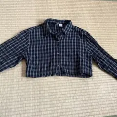 H&M チェック柄 長袖シャツ クロップド丈 Sサイズ