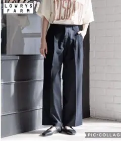定価6050円 新品未使用 ローリーズファーム ＴＲワイドパンツ ネイビー L