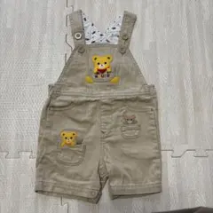 ミキハウス MIKIHOUSE サロペット オーバーオール 80 ベージュ クマ