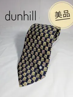 【極美品】dunhill　ダンヒル　ロゴ＆チェック柄 ネクタイのサムネイル