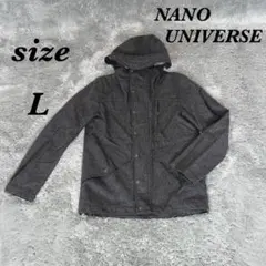 NANO UNIVERSE (L) コート フード付 ダブルジップ シンプル
