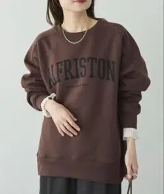 PUAL CE CIN ロゴプリント裏起毛スウェットプルオーバー