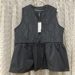 【タグ付き】 RIVIETTA しまむら キルティングペプラムベスト ブラック