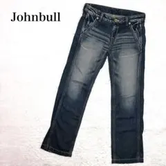 ジョンブル ストレートデニムパンツ ワークスレンダー ユーズド加工 S