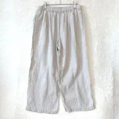 無印良品／ワイドパンツ ズボン XL 麻 リネン ウエストゴム 無地 メンズ