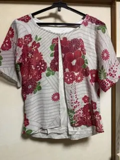 ふりふ花柄レイヤード風 半袖トップスのサムネイル