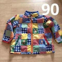 ミキハウス：ホットビスケッツ総柄ウィンドブレーカー撥水90