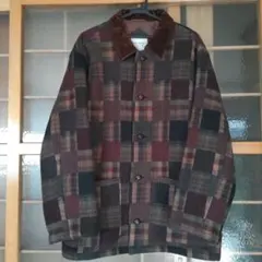 ビンテージ ツイード イタリア製生地 カバーオール パッチワーク ウール 90s