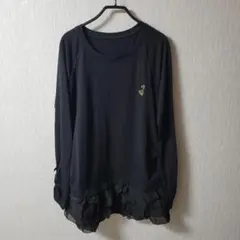 アンドラブ。裾フリル付き黒チュニック 長袖 ハート刺繍　新品、未使用