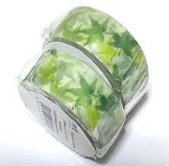 カモ井 mt マスキングテープ 百年百円市 まめまめ柄 青もみじ 2本