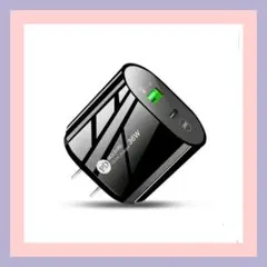 36w PD QC対応充電器 iPhone Android他2PORTBlack