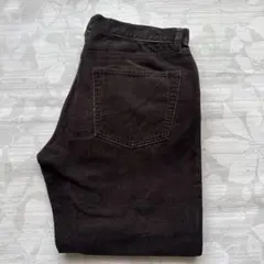 ユニクロ コーデュロイパンツ W31 ダークブラウン ストレート 秋冬古着