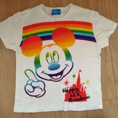 ミッキーマウス Tシャツ Happy as a Rainbow　140センチ