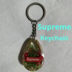 Supreme ボックスロゴキーホルダー 薔薇 押し花 レジン ティアドロップ型のサムネイル