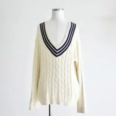 POLO RALPHLAUREN コットン　チルデンオーバーサイズニット　XL