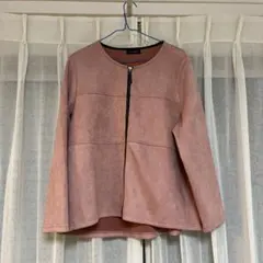 TRUBE ノーカラージャケット ピンク