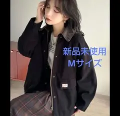 ★java 裏地キルティングコットンワークカバーオール(M)★ブラック★