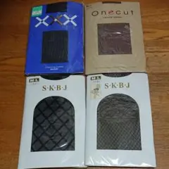未使用 柄色々 網タイツ 4点セット