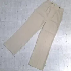 ハイウエスト ベージュ スラックス風パンツ Fサイズのサムネイル
