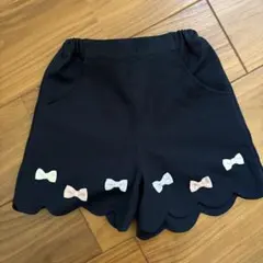 Pupil House 黒 リボン付きハーフパンツ 120